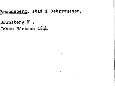 Bild på arkivkortet för arkivposten Braunsberg
