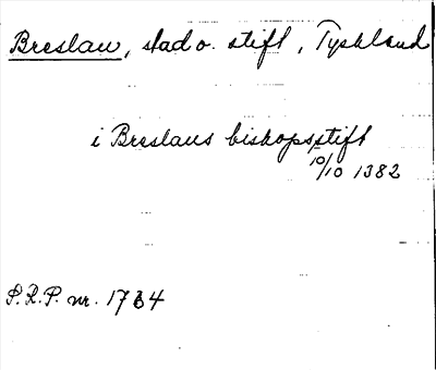 Bild på arkivkortet för arkivposten Breslaw