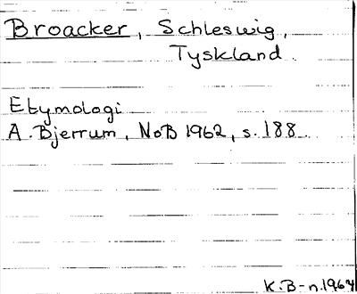 Bild på arkivkortet för arkivposten Broacker