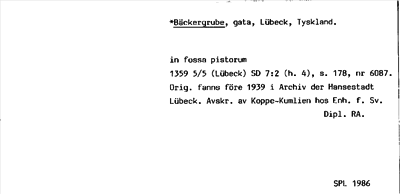 Bild på arkivkortet för arkivposten Bäckergrube
