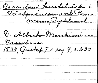 Bild på arkivkortet för arkivposten Cassuben