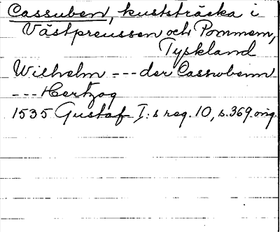 Bild på arkivkortet för arkivposten Cassuben