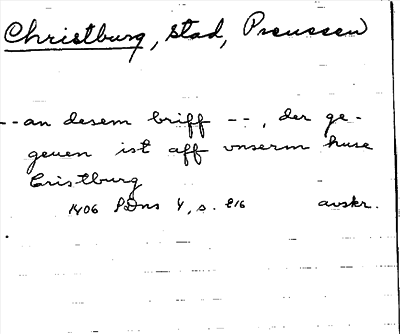 Bild på arkivkortet för arkivposten Christburg