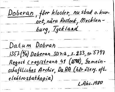 Bild på arkivkortet för arkivposten Doberan