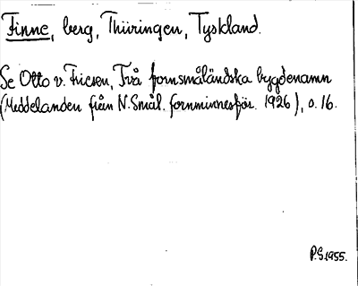 Bild på arkivkortet för arkivposten Finne