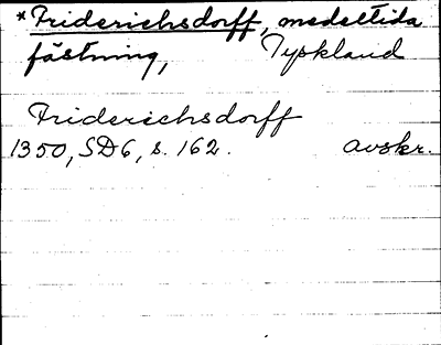 Bild på arkivkortet för arkivposten Friderichsdorff