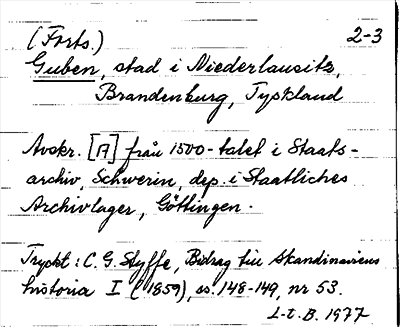 Bild på arkivkortet för arkivposten Guben