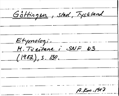 Bild på arkivkortet för arkivposten Göttingen