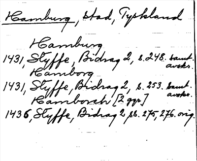 Bild på arkivkortet för arkivposten Hamburg