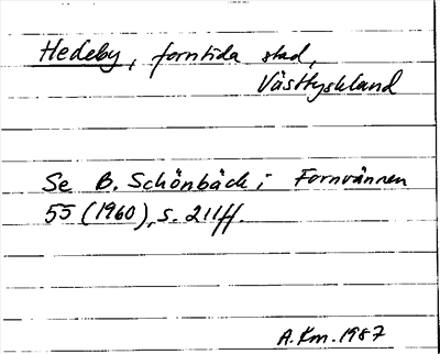 Bild på arkivkortet för arkivposten Hedeby