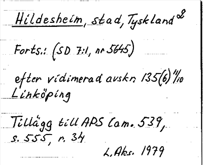 Bild på arkivkortet för arkivposten Hildesheim