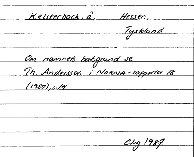 Bild på arkivkortet för arkivposten Kelsterback