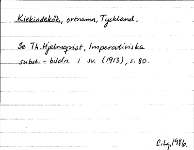 Bild på arkivkortet för arkivposten Kiekindekök