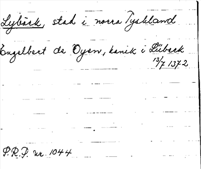 Bild på arkivkortet för arkivposten Lybäck