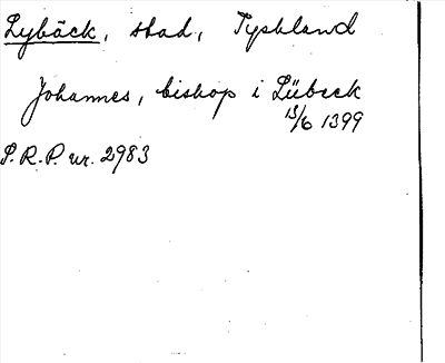 Bild på arkivkortet för arkivposten Lybäck
