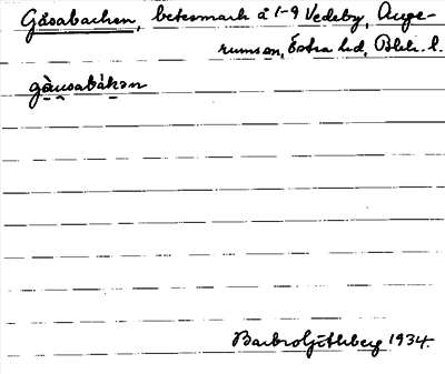 Bild på arkivkortet för arkivposten Gåsabacken