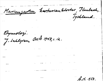 Bild på arkivkortet för arkivposten Mariengarten