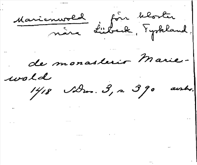Bild på arkivkortet för arkivposten Marienwold