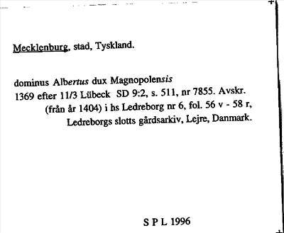 Bild på arkivkortet för arkivposten Mecklenburg