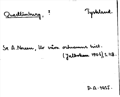 Bild på arkivkortet för arkivposten Quedlinburg