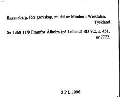 Bild på arkivkortet för arkivposten Ravensberg