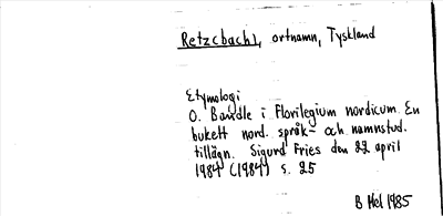 Bild på arkivkortet för arkivposten Retzbachl