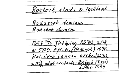 Bild på arkivkortet för arkivposten Rostock