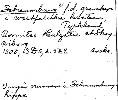 Bild på arkivkortet för arkivposten Schaumburg