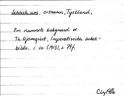 Bild på arkivkortet för arkivposten Schlickum