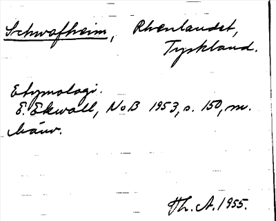 Bild på arkivkortet för arkivposten Schwafheim
