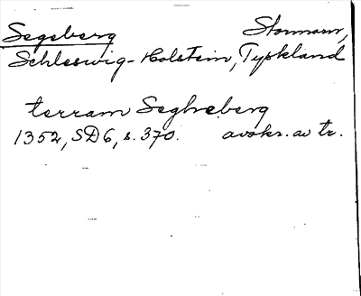 Bild på arkivkortet för arkivposten Segeberg