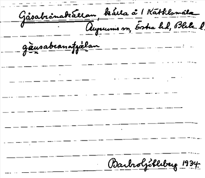 Bild på arkivkortet för arkivposten Gåsabrånakällan