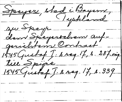 Bild på arkivkortet för arkivposten Speyer