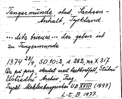Bild på arkivkortet för arkivposten Tangermünde