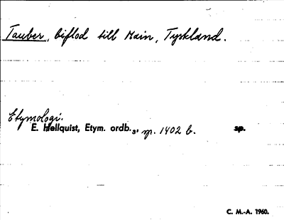 Bild på arkivkortet för arkivposten Tauber