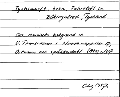 Bild på arkivkortet för arkivposten Tychswarft
