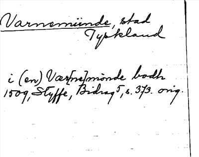 Bild på arkivkortet för arkivposten Varnemünde