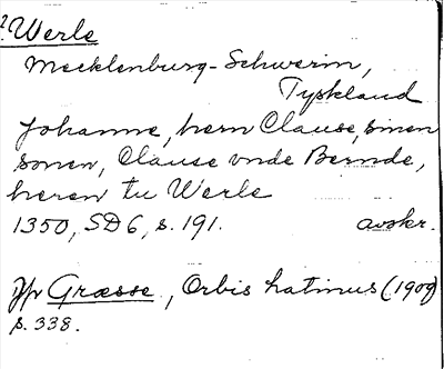 Bild på arkivkortet för arkivposten Werle