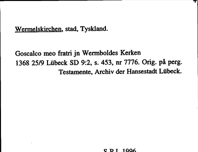 Bild på arkivkortet för arkivposten Wermelskirchen