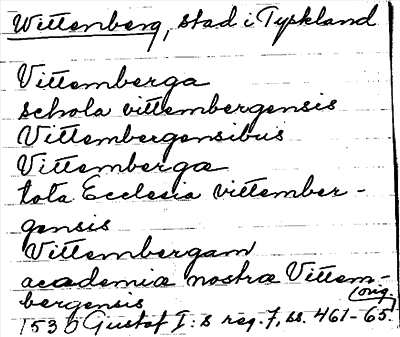 Bild på arkivkortet för arkivposten Vittenberg