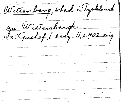 Bild på arkivkortet för arkivposten Wittenberg