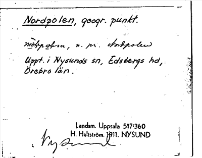 Bild på arkivkortet för arkivposten Nordpolen