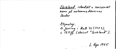 Bild på arkivkortet för arkivposten Särkland