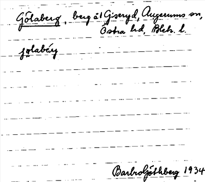 Bild på arkivkortet för arkivposten Gölaberg