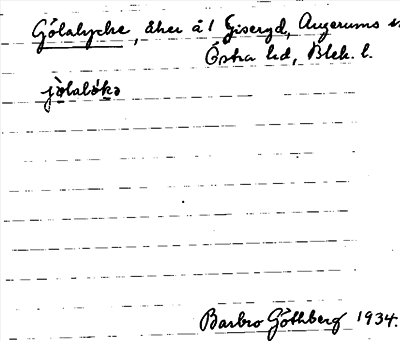 Bild på arkivkortet för arkivposten Gölalycke