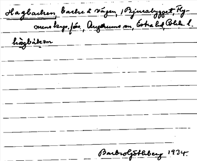 Bild på arkivkortet för arkivposten Hagbacken