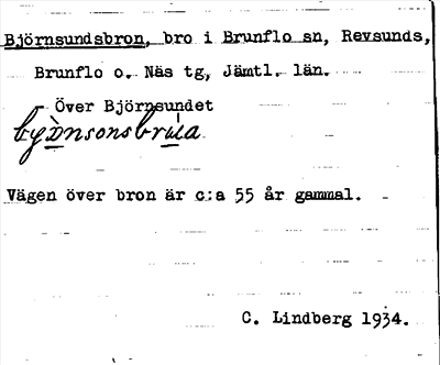 Bild på arkivkortet för arkivposten Björnsundsbron