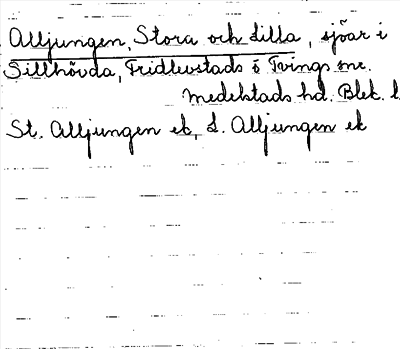 Bild på arkivkortet för arkivposten Alljungen, Stora och Lilla