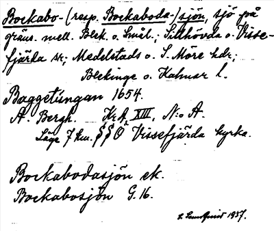 Bild på arkivkortet för arkivposten Bockabo-(resp. Bockaboda-)sjön