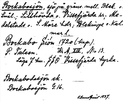 Bild på arkivkortet för arkivposten Bockabosjön